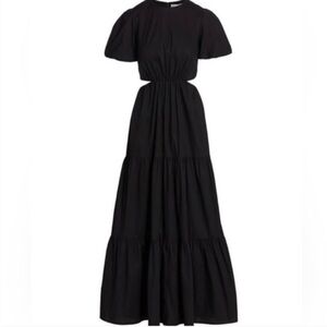 Wayf Black Tiered Maxi Dress